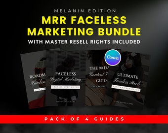 Melanin Faceless Marketing Ebook Templates: MRR Bundle (Canva Editable, Digital Download)