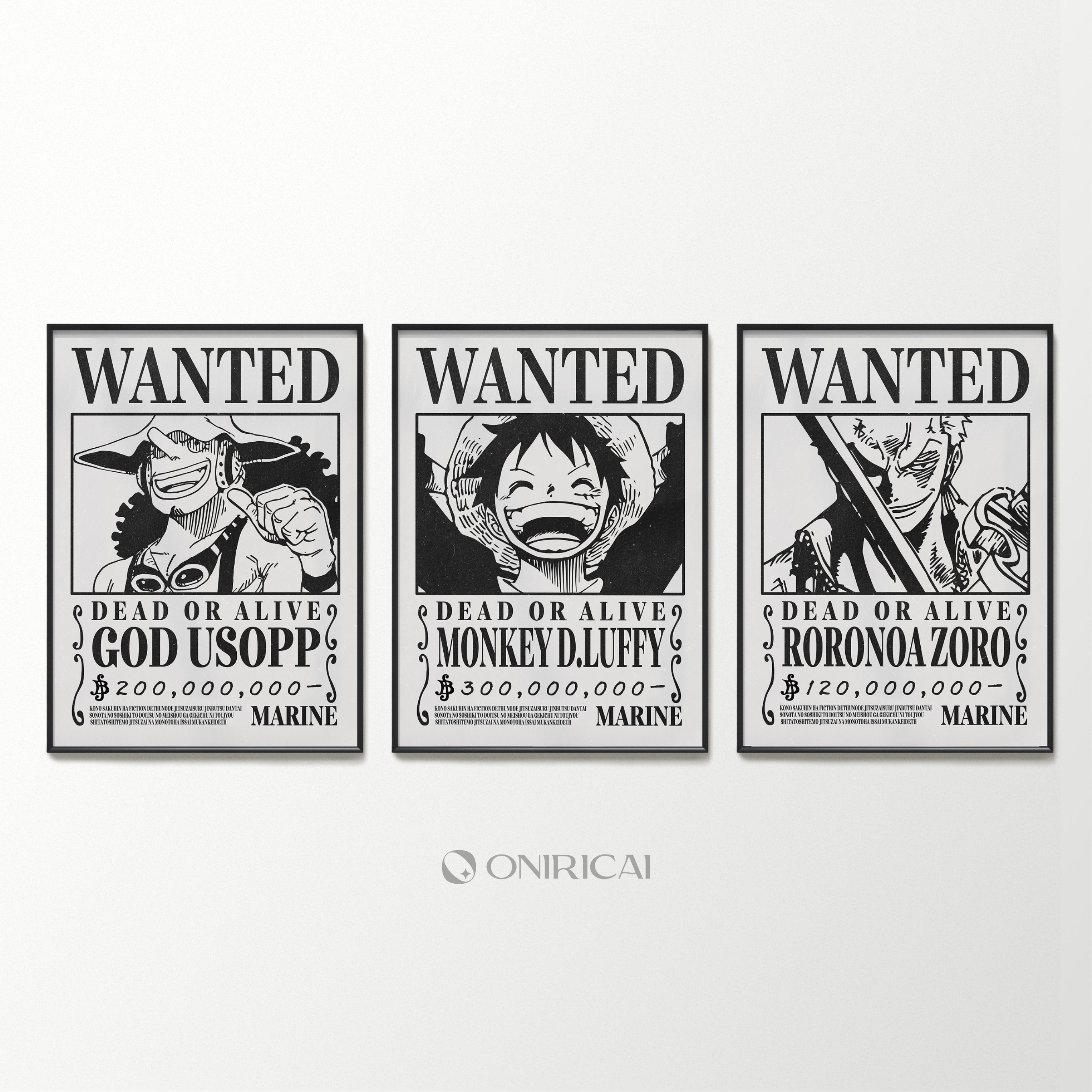 One Piece Retro Wanted Posters Straw Hat Crew HIGH QUALITY Anime