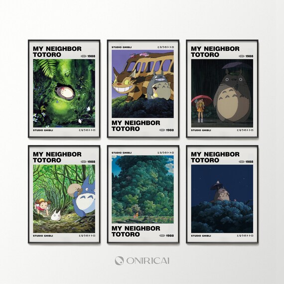 My Neighbor Totoro Set Of 6 Posters Scenes Studio Ghibli Decor.