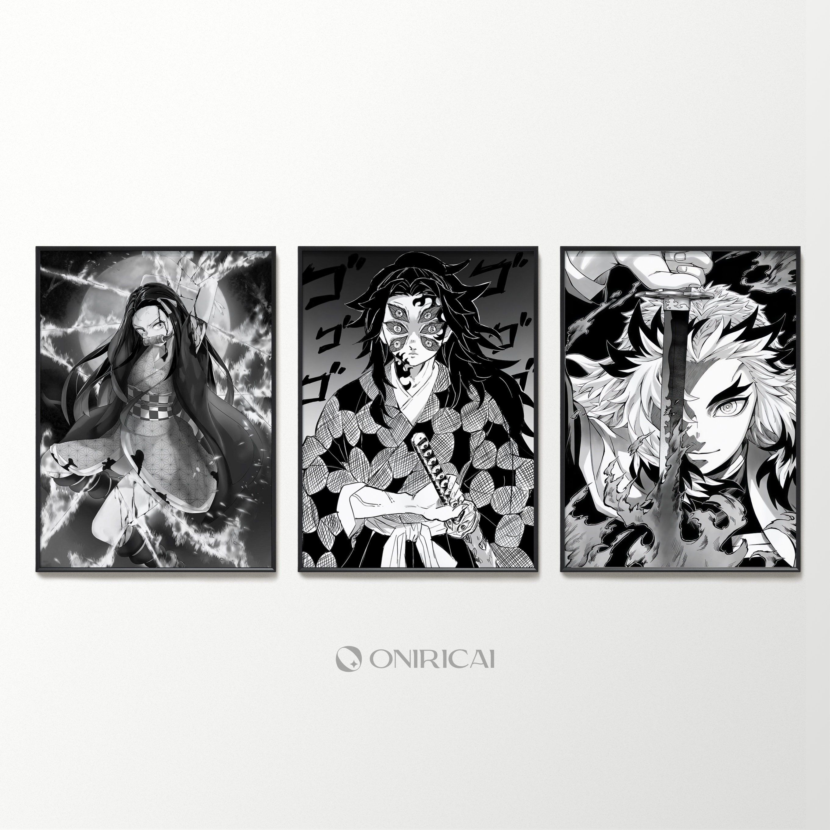 DEMON SLAYER 2: TANJIRO HALF FACE HALF MASK - Demon Slayer Kimetsu No Yaiba  - Posters and Art Prints