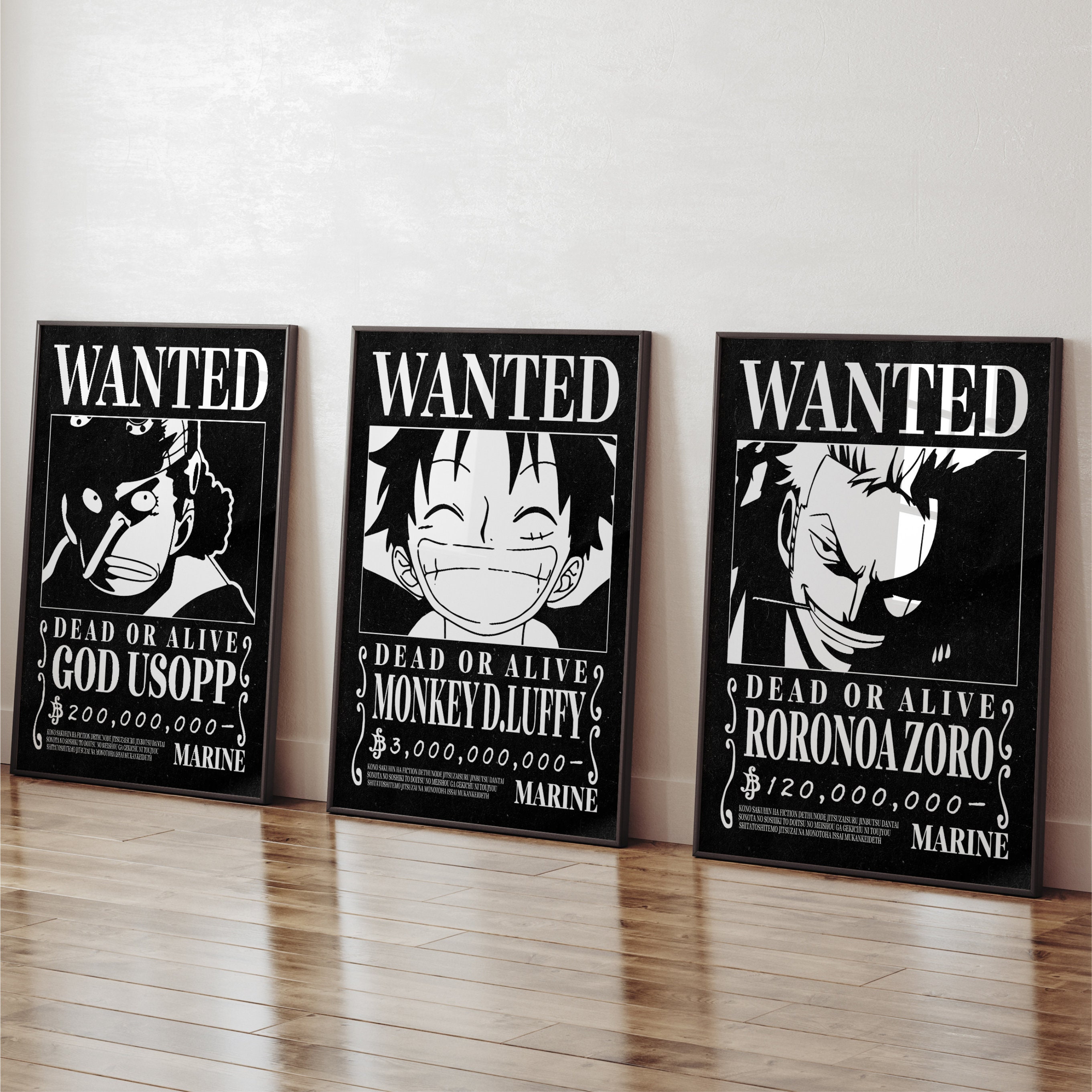 Monkey D Luffy From One Piece Wanted Poster Cross-stitch 