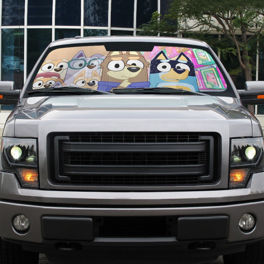 Bluey Auto Sunshade Bluey Car Sun Shade Funny Bluey Etsy