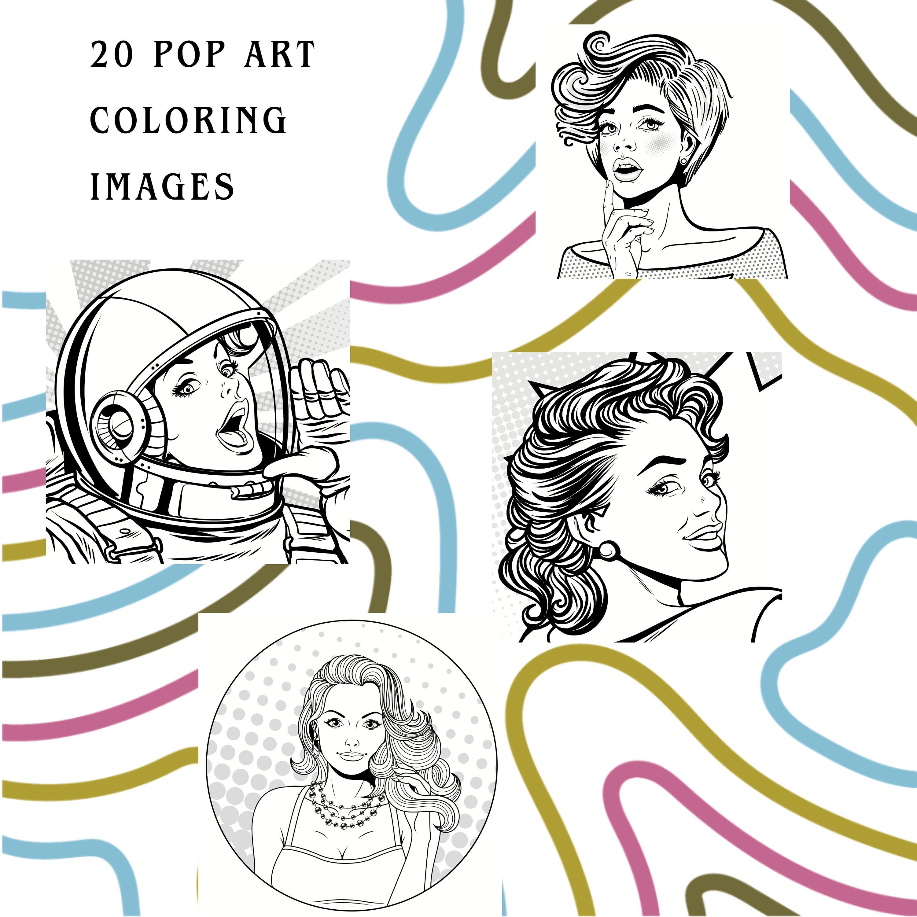 Pop Art Coloring Page - Etsy