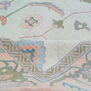 Oushak Rug, Hand-Knotted Turkish Area Rug, Vintage Style, Boho Decor, Living Room, Natural Fiber, Home Accent, Unique Design