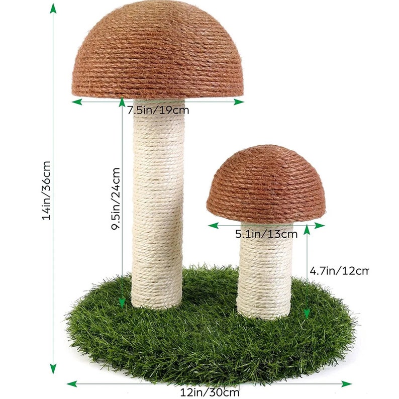 14 Mushroom Scratching Post Cat Tree Mushroom Cat Etsy