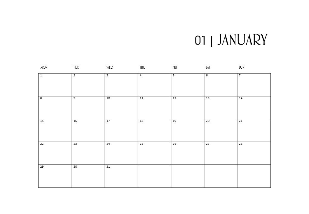 Classic 2024 Printable Calendar Etsy