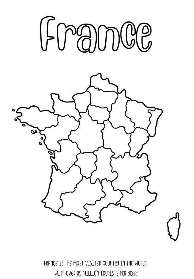 My France Travel Coloring Sheets - Etsy
