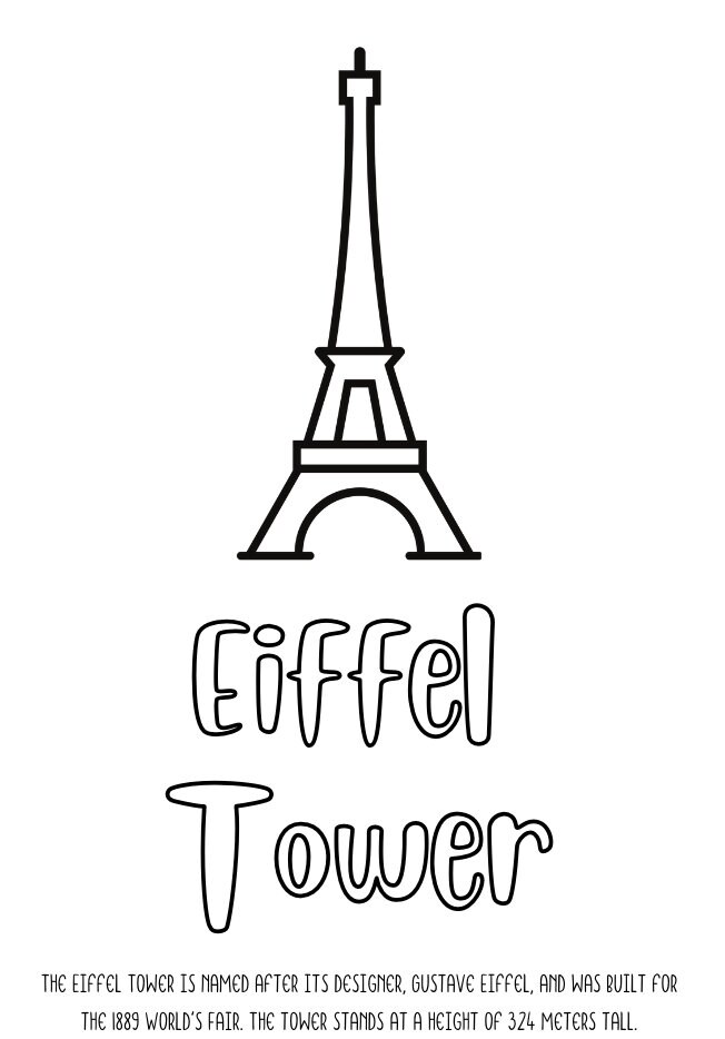 My France Travel Coloring Sheets - Etsy