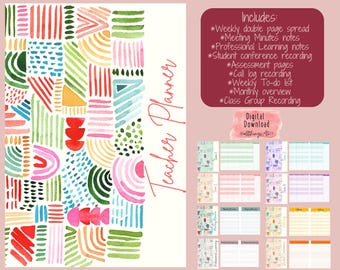 Teacher Diary / Teacher Planner - Water Colours