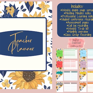 Teacher Diary / Teacher Planner - Sunflowers