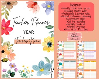 Teacher Diary / Teacher Planner - Floral
