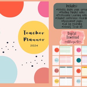 Teacher Diary / Teacher Planner - Coloured Dots