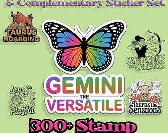 Zodiac Traits Procreate Brushset and Sticker Pack| 300+ Stamp Brushes & 100+  Ready-to-Use Stickers | Procreate Zodiac Design System