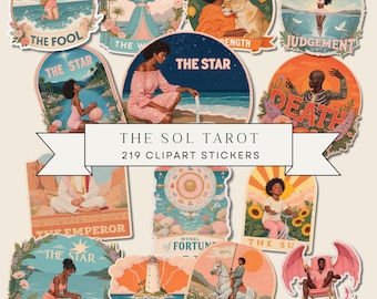The sol tarot major arcana clipart set | mystical tarot stickers | spiritual aesthetic illustration pack | Digital Tarot Deck