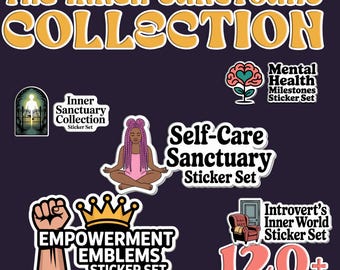 Inner Sanctuary Digital Sticker Bundle | Self-Care Wellness Planner | Mental Health Journal Stickers | Goodnotes Self-Love & Mindfulness