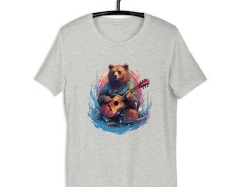 Bear Playing Guitar * Tshirt Gift, Men's Shirt,  Tee, Cute Animals Graphic Tee, Music Gift, Shirt, Gifts