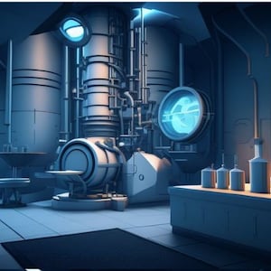 Futuristiska labbdrömmar - Virtuell bakgrund av ett högteknologiskt laboratorium för att förbättra dina videosamtal | Teams-bakgrund | Virtuella Zoom-bakgrunder