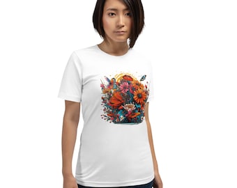 Retro Flower Wildflower Vintage T-shirt  Floral Ladies, Best Friend Gift Wild Flowers Shirt Gift for Women Ladies Shirts