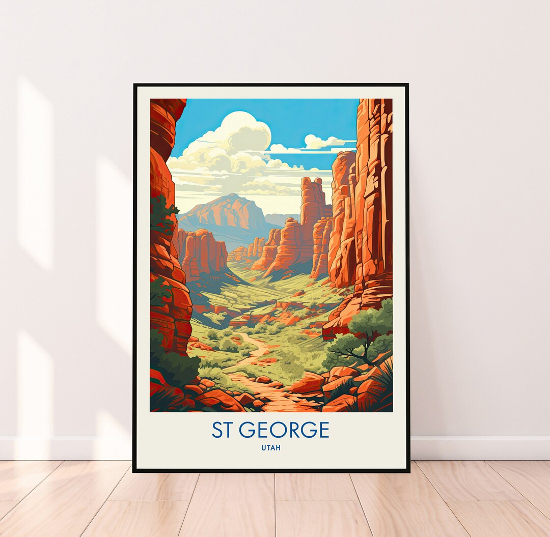 St Travel Poster, St Print, Utah Poster, Abstract Poster