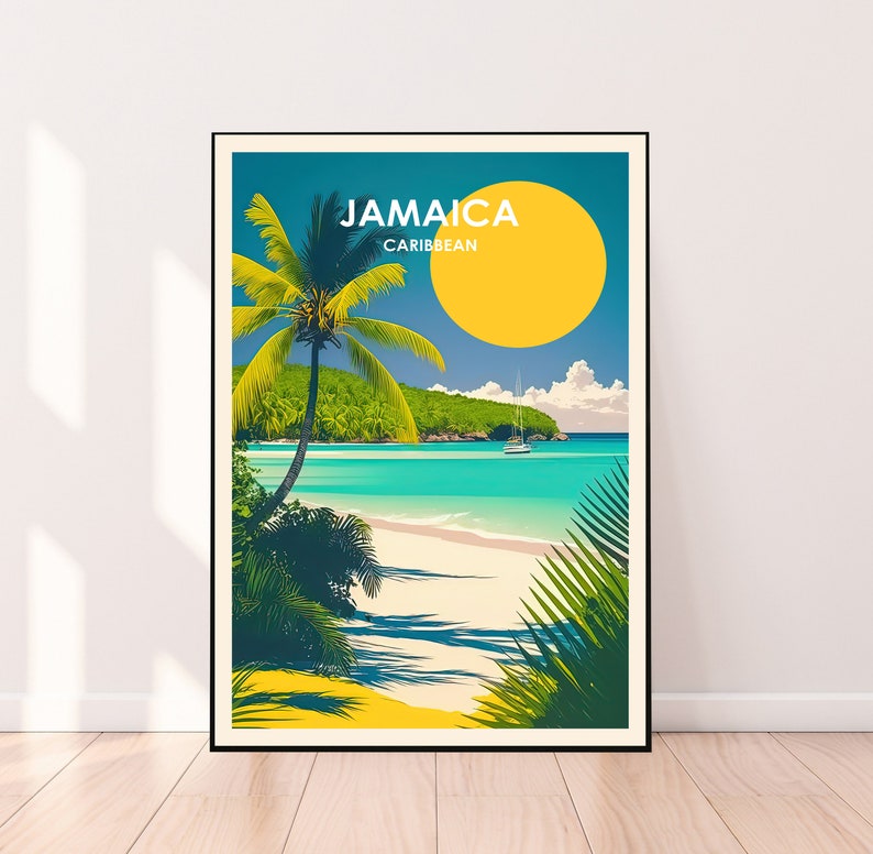 Jamaica Poster, Jamaica Gifts, Jamaica Travel Poster, Caribbean Travel Print, Caribbean Travel