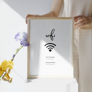 Wifi Sign Template Editable Wifi Guest Sign Wifi Poster - Etsy