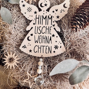 SVG | ARCHIVO LÁSER | Atrapasol con forma de ÁNGEL DE LA GUARDA, archivo digital con licencia comercial, idea de regalo vectorial para atrapasol, Navidad