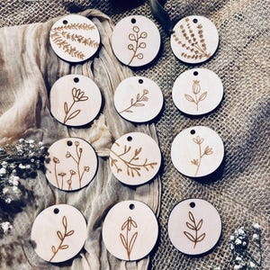 SVG | ARQUIVO LASER | PINGENTE cortado a laser ideia de presente lembrança incluindo licença comercial vetor digital presente etiqueta de presente floral flores