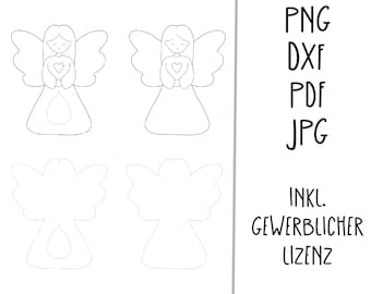 Svg png pdf jpg dxf Engel Sonnenfänger digitale Datei laserdatei inkl gewerblicher Lizenz schutzengel suncatcher