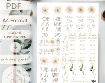 PDF | CANDLE FILE | NEW YEAR'S EVE candle tattoo New Year's Eve Happy New Year waterslide digital template including commercial license 2025