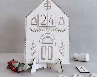 SVG | LASER FILE | CHRISTMAS Advent calendar including commercial license Gingerbread house Advent 24 Advent countdown Countdown Lasercut vector