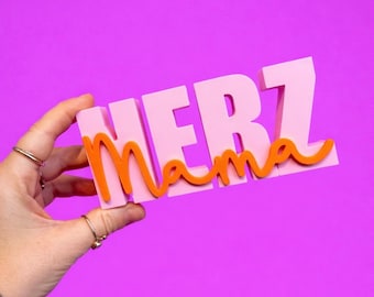 3MF | 3D | MAMA Mother's Day Gift Idea Lettering 3D Printed incl. Commercial License Bambulab Print Colored Lettering Mother's Day Best Heart Mom