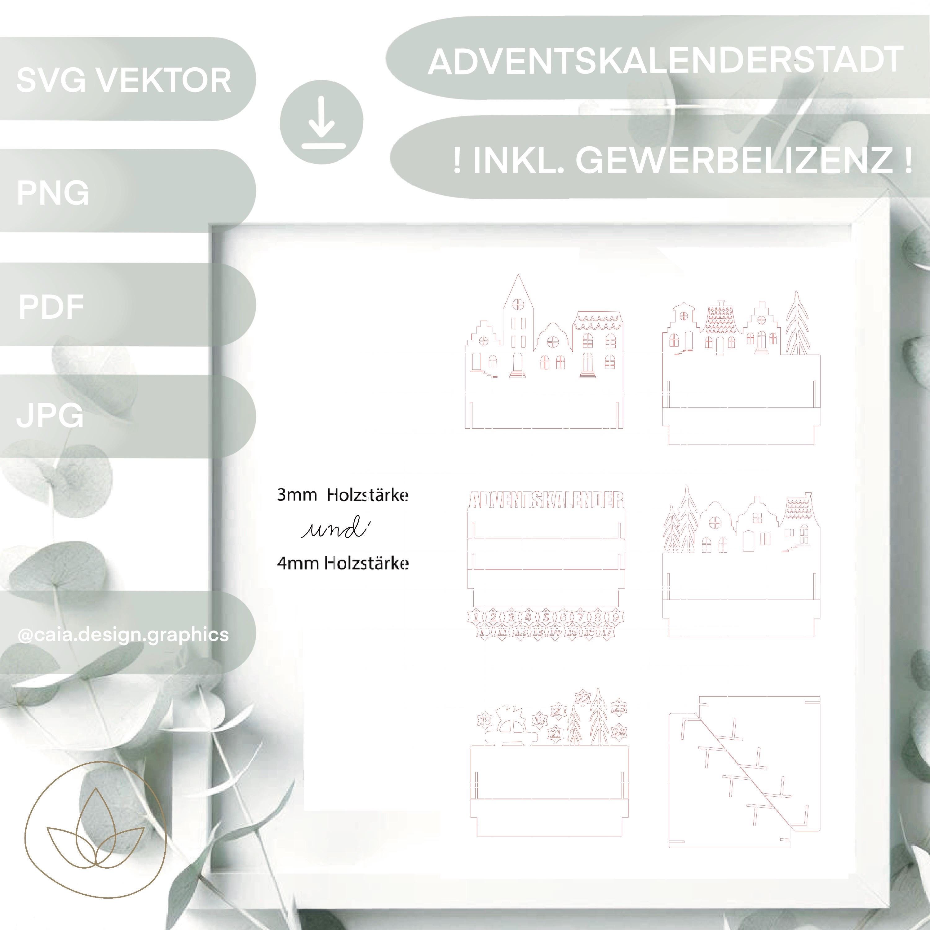 SVG | LASER FILE | CHRISTMAS Advent Calendar Incl. Commercial License ...