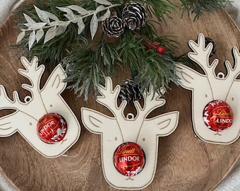 SVG | ARCHIVO LÁSER | NAVIDAD Elk Lindor bola Lindt ciervo corte láser reno incluyendo licencia comercial archivo digital Vector