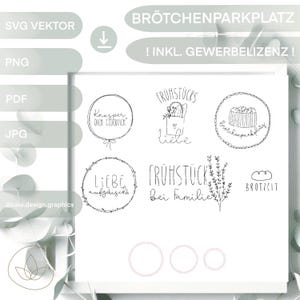 SVG l LASERBESTAND l BROOD PARKEERPLAATS digitaal cadeau-idee incl. commerciële licentie broodjes ontbijt vectormand haakmand brood tafel entree
