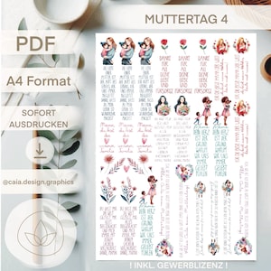 PDF | KERZENDATEI | MAMA Datei Wasserschiebefolie inkl gewerblicher Lizenz Muttertag beste Mama kerzentattoos zum ausdrucken mamatag