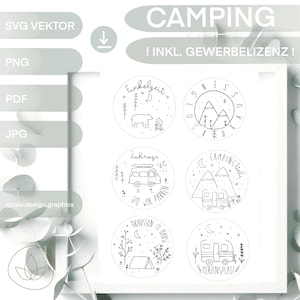 SVG | ARCHIVO LÁSER | CAMPING tienda camping amor incluyendo licencia comercial al aire libre en casa idea de regalo velas vector caravana autocaravana vanlife