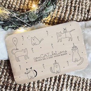 SVG l LASER FILE l CAT incl. licence commerciale amour chat concatulations anniversaire joyeux anniversaire chats chats cadeau idée tableau vecteur