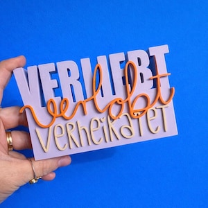 3MF | 3D | EHE spruch Hochzeit 3DDruck inkl. Gewerbelizenz Bambulab Druck farbig Schriftzug Valentinstag Liebe verliebt verlobt verheiratet