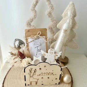 SVG | ARCHIVO LÁSER | Navidad Santa Claus, incluida la licencia comercial, cesta, embalaje, caja de cesta, caja de regalo, regalo, caja cortada con láser, vector