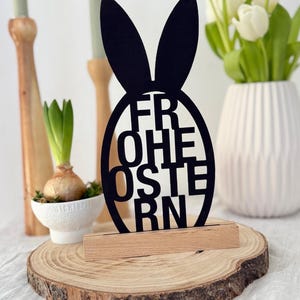 SVG | LASERDATEI | OSTERN Schriftzug frohe Ostern Hase geschenkidee lasercut Klötzchen inkl gewerbelizenz digitale Datei Vector einschieben