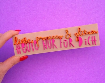 3MF | 3D | LOVE PROSECCO GLITTER Gift Idea Lettering 3D Printed incl. Commercial License Bambulab Print Colored Lettering Birthday Girlfriend
