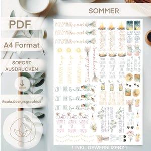 PDF | KERZENDATEI | SOMMER digitale Datei für Wasserschiebefolie zum Drucken Sommer sommerkind Sonne kerzendatei