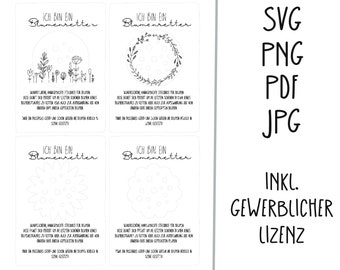 svg png pdf jpg Blumenretter Karte blumenretter laserdatei inkl. gewerblicher Lizenz Karte zum stecken holzkarte