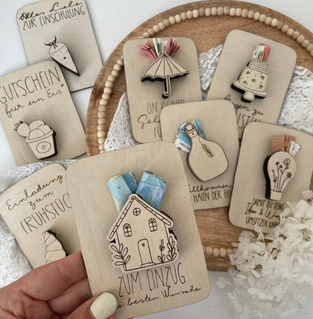 SVG LASER FILE CASH GIFT Card With Plugin Function Birthday First Day