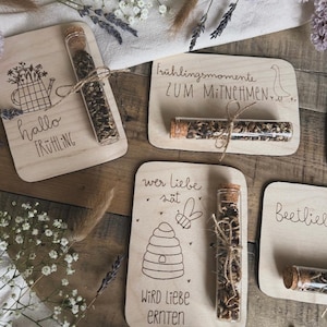 SVG | LASERDATEI | BLUMENSAMEN inkl. gewerbelizenz wunscherfüller Geschenk Wildblumensamen geschenkidee erzieher lehrer statt Blumen vector