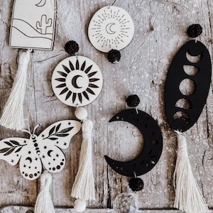 SVG l LASERBESTAND l BOHO-motieven zonnevanger maan zon digitaal bestand cadeau-idee inclusief commerciële licentie vector hanger lasercut
