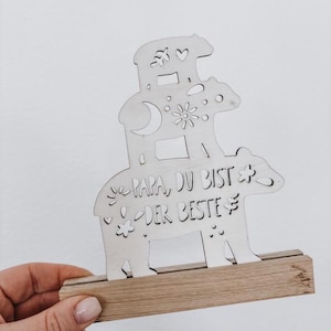 SVG l LASERDATEI l PAPA inkl gewerblicher Lizenz digitale Datei Papabär vatertag Vector Klötzchen papatag geschenkidee bester Bär