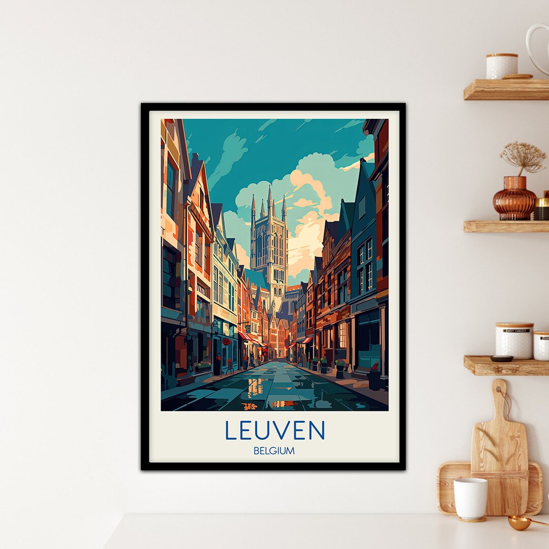 Leuven Poster Belgium Poster Leuven Print Leuven Painting Etsy