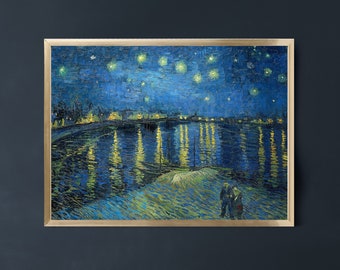 Van Gogh Starry Night Over the Rhone Print | Vintage Fine Art (Digital Download)