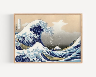 The Great Wave Vintage Japanese Art Print, Katsushika